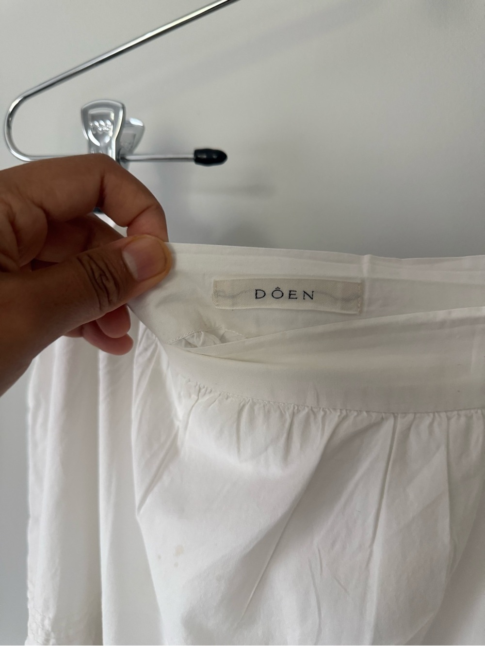 Doen White Tiered Midi Skirt with Eyelet Trim - Picture 6 of 6